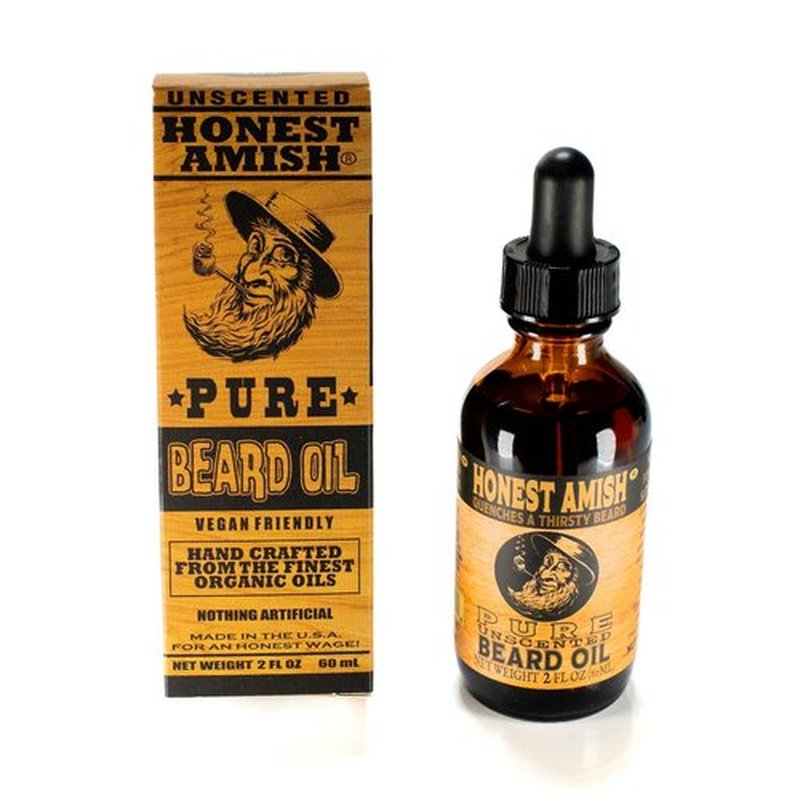 Honest Amish - Pure Beard Oil - Fragrance-Free 2 Ounce for Soft, Healthy Beards