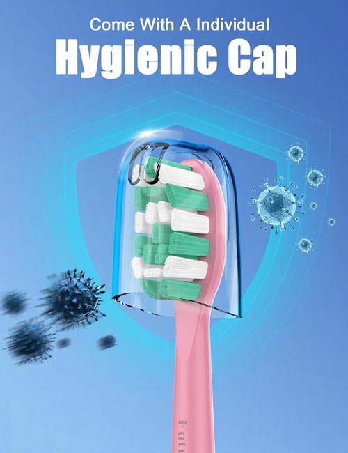 Philips Sonicare Toothbrush Replacement Heads - Plaque Control & Simply Clean - 10 Pack, Pink