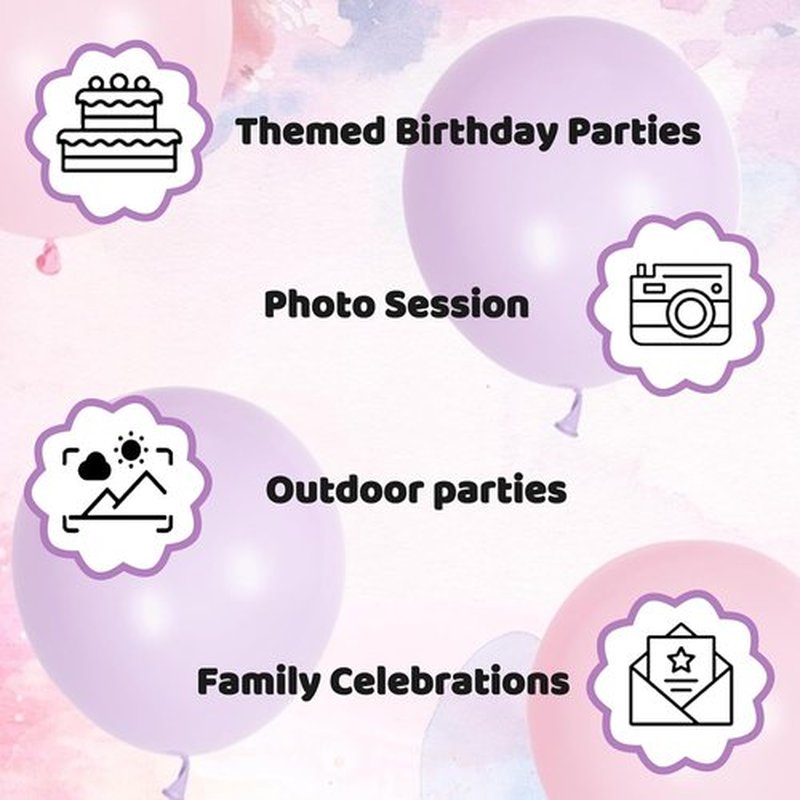 Pink and Purple Balloons - 100 Pack 12-Inch Latex Balloons for Girls' Baby Showers & Birthday Parties