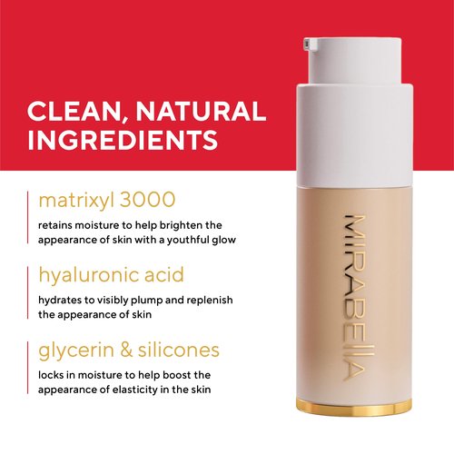 MIRABELLA - Invincible for All HD Liquid Foundation, Moisturizing Face Products for All Skin Types, Full-Coverage Lightweight Foundation Makeup, Moisturizing & Hydrating Beauty Care, Light L100