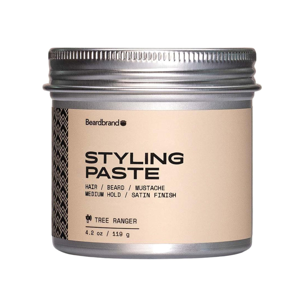 Beardbrand Beard Styling Paste - Medium Hold and Natural Look Hair Paste for Men | Versatile Hair Styling Cream - Tree Ranger Scent - 119 grams