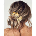 Catery Flower Bride Wedding Hair Vine Gold Headpiece Floral Bridal Hair Accessories for Women