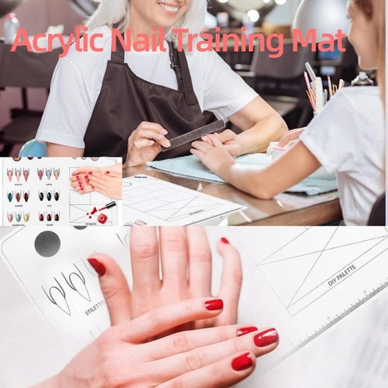 FOMIYES Nail Practice Mat, Silicone Nail Training Sheet for Stamping Nail Art Decal Salons Home DIY Manicures Tool