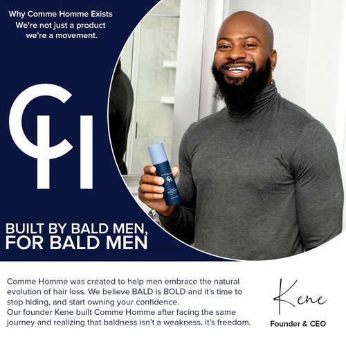 Comme Homme Soothing Scalp Moisturizer for Bald Men | Hydrates, Softens & Slows Regrowth with Aloe, Mango Butter & Capislow | Anti-Itch, Non-Greasy Daily Scalp Care for Bald Heads | 3.4 fl oz/100 ml