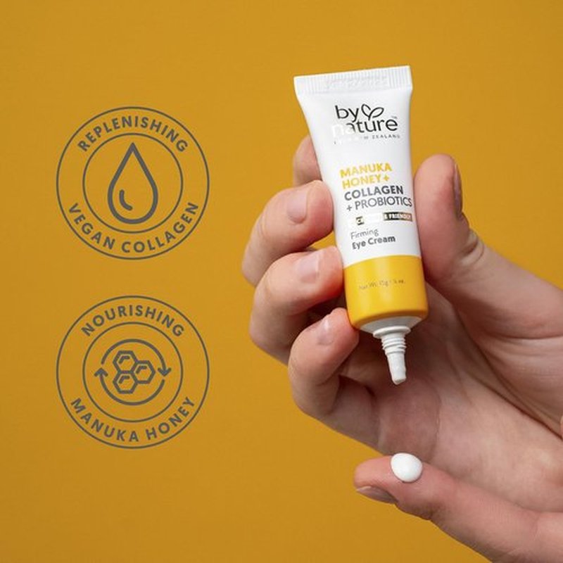 By Nature Eye Cream - Hydrating Under Eye Cream with Manuka Honey & Collagen - .5oz for Dark Circles