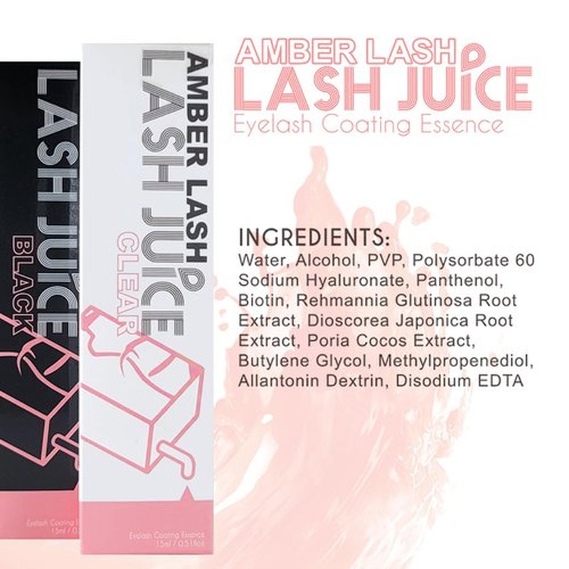 Lash Juice by Amber Lash, 3-in-1 Coating Sealant for Eyelashes with Lash Extensions and or Lash Lift Perm, Lash Serum to Protect, Nourish and Promote Healthy Thicker Fuller (Black)