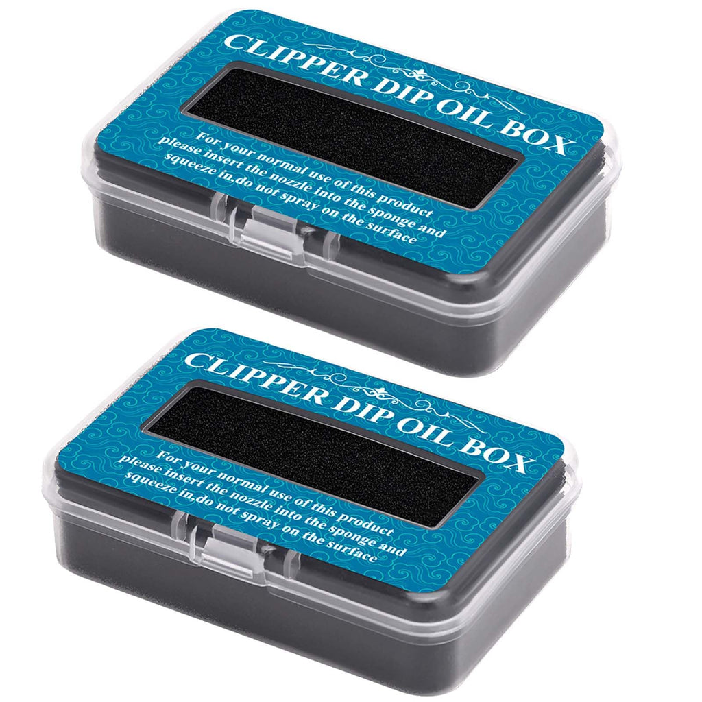 2Pcs Electric Shaver Oil Box – Professional Hair Trimmer Lubricant Sponge for Home, Salon & Barber Use – Portable Clipper Dip Oil Box for Hair Styling