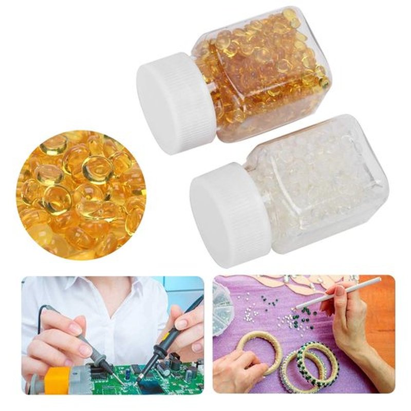 Lwuey Keratin Glue, Transparent Fusion Keratin Glue Pellets Granules Beads Hot Fusions Extensions Strong Adhesion Washes Out Easily DIY Accessories Tool for Making Wig Nail Tip Hair Design 2PCS(50g)