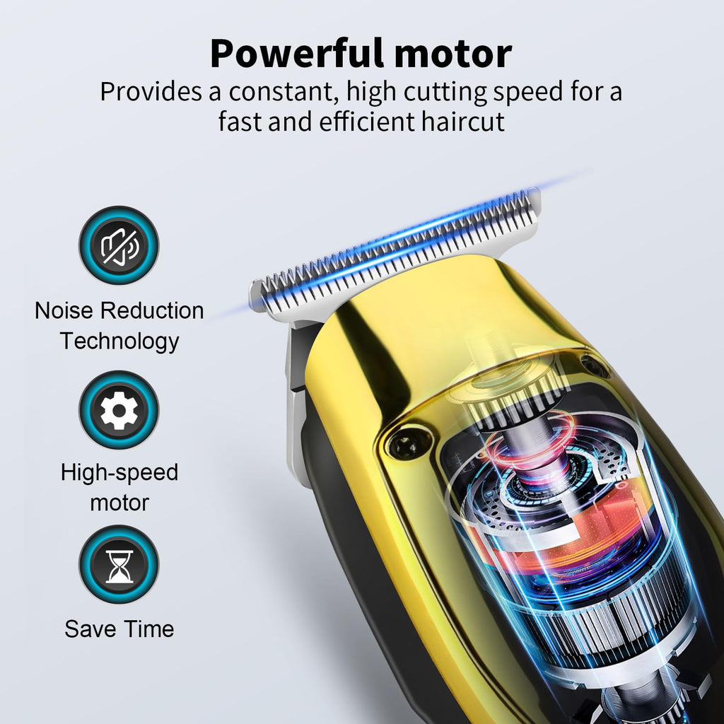 HIENA PRO Professional Hair Clipper for Men, Electric T-Blade Beard Trimmer, Cordless Hair Trimmer, USB Rechargeable Wireless Haircut Clippers, Trimmers for Hair Cutting, Gifts for Men