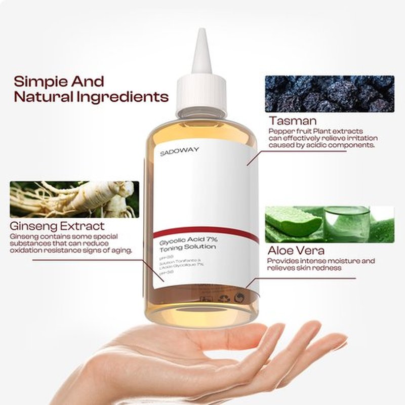 Glycolic Acid Toner: 240ml Glycolic Acid 7% Exfoliating Toner Toning Solution Which Soothes and Hydrates Skin