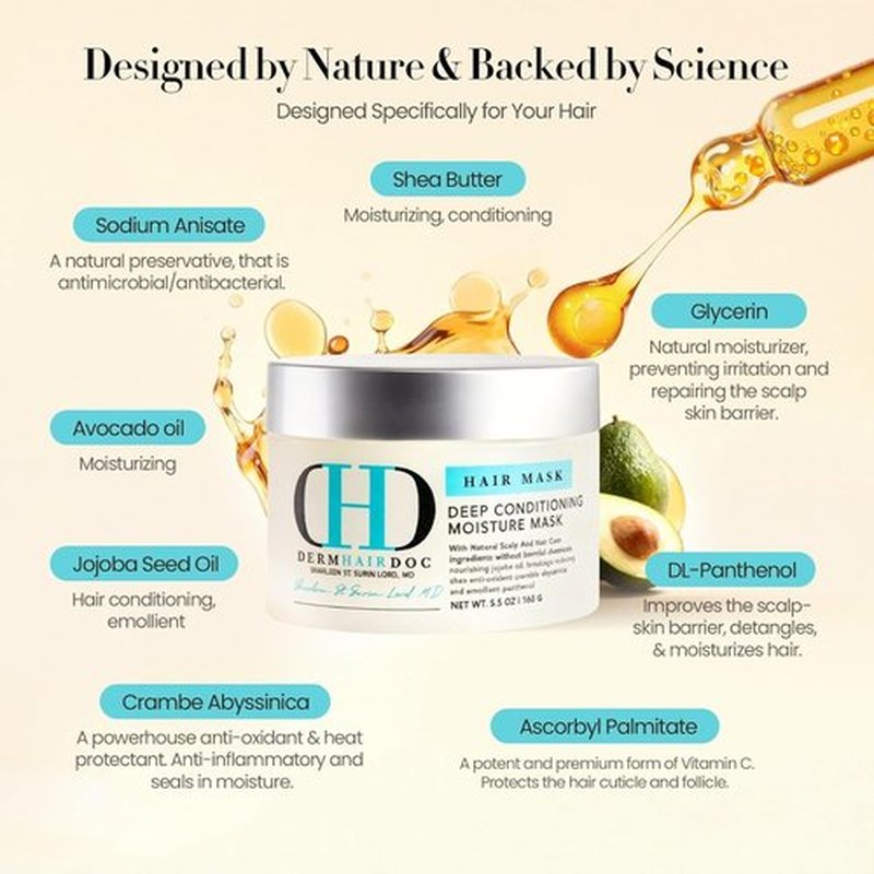 Skiennix Hair Mask - Deep Conditioning Treatment for Curly & Frizzy Hair | 5.5 oz Hydrating Formula