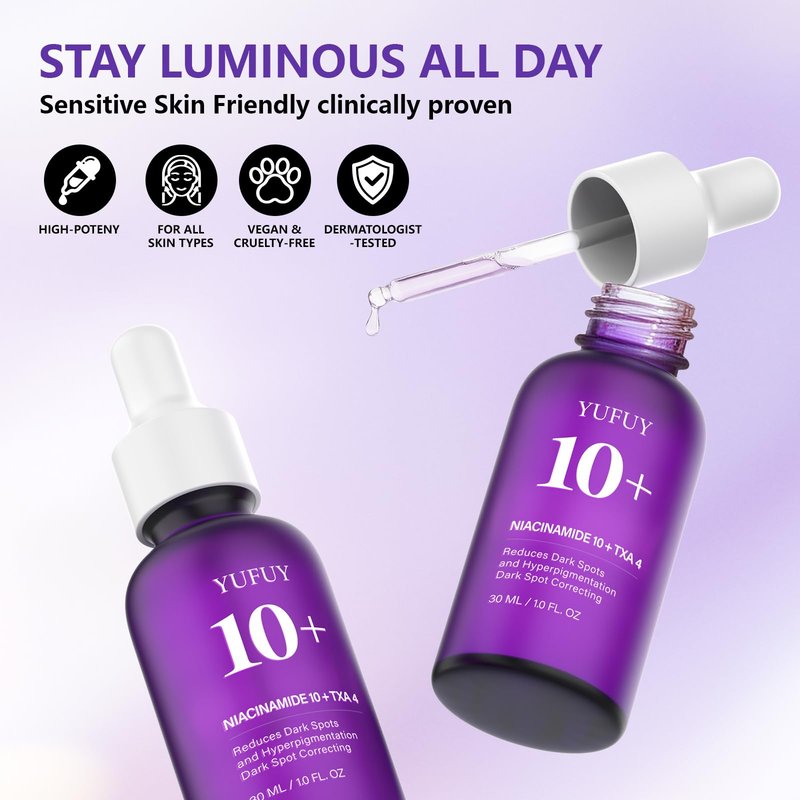 YUFUY 14% Tranexamic Acid Niacinamide Serum 30ML, Korean Facial Glass Skin Care Centella Serum Dark Spot Corrector Cream, Reduces Pigmentation Uneven Skin Tone, Pore Care for Sensitive Skin 1.01 FL.OZ