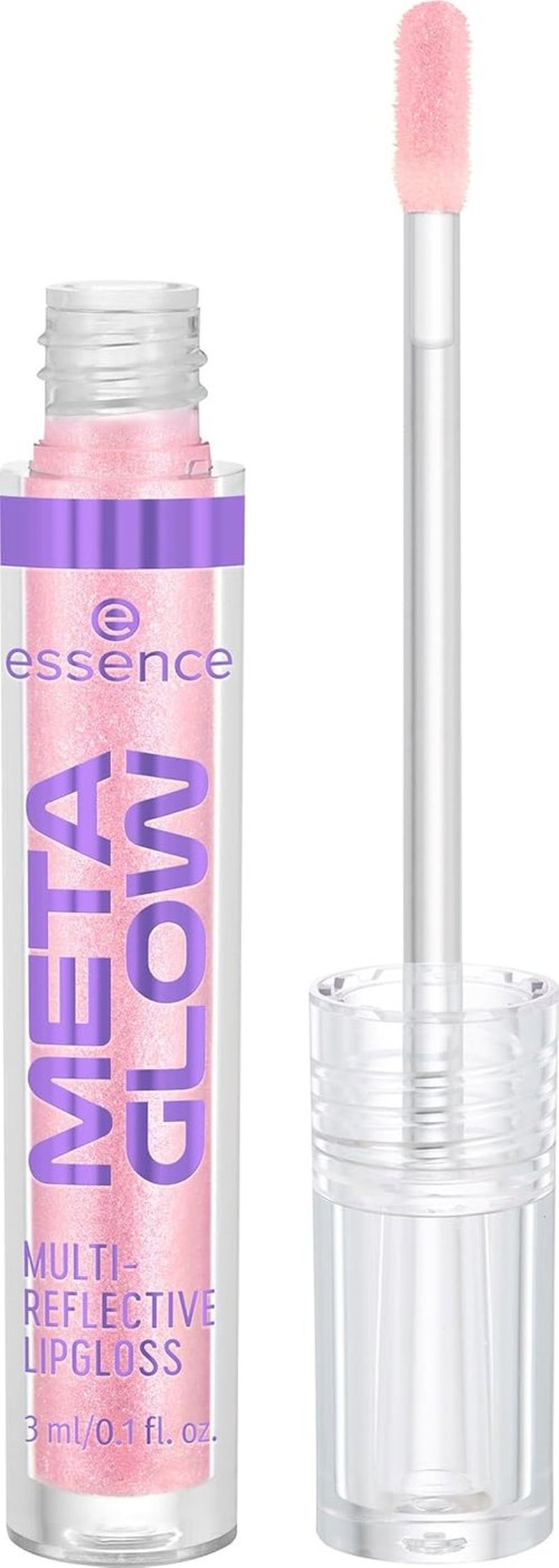 Essence | Meta Glow Multi-Reflective Lip Gloss - Iridescent Shimmer, Holographic Finish | Vegan & Cruelty-Free (02 | Digital Pink)
