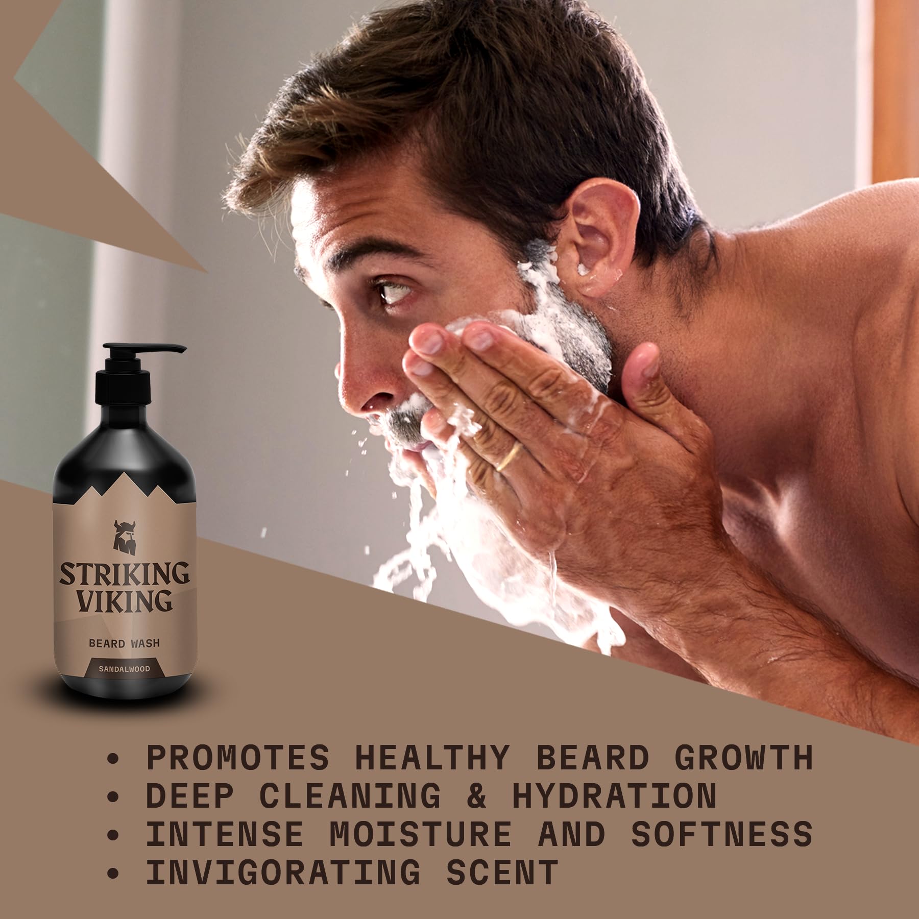 Striking Viking Beard Balm Sandalwood (1oz) & Beard Wash Sandalwood (17oz)