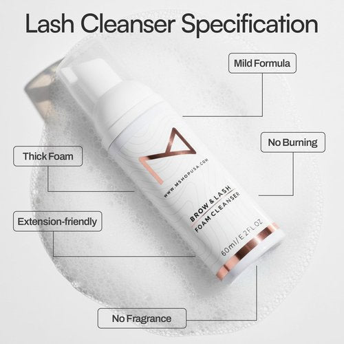 M - Permanent Makeup Brow & Lash Foam Cleanser For Eyelash Extensions, Microblading, Powder Brows, Eyebrows, Nano Brows, Permanent Make Up 60ML
