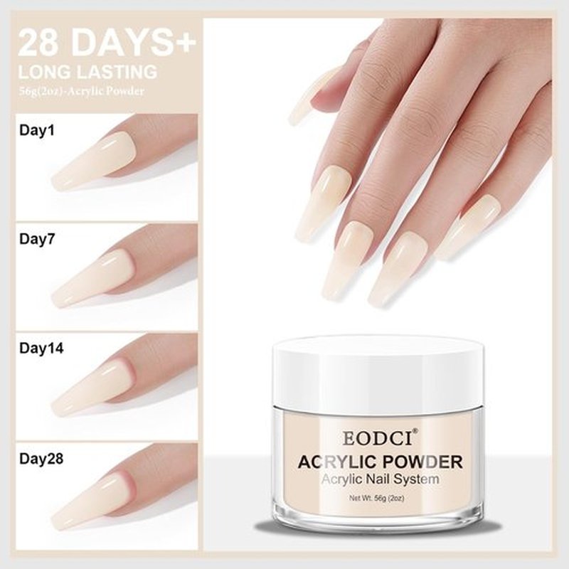 Eodci Acrylic Powder - Cover Pink 56g | Professional Long-Lasting Nail Extension Powder, No Lamp Needed