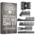 Viking Revolution Professional Styling Hair Combs for Men (6 Pieces) - Mens Comb for Hair Styling, Texturizing, Grooming and Detangling - Anti-Static, Durable and Easy to Clean