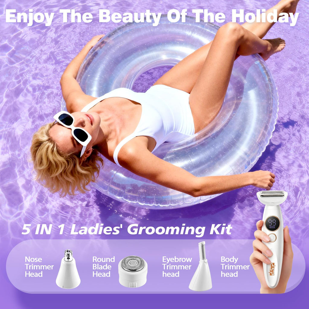 DSP 5-in-1 Ladies Grooming Kit IPX7 Waterproof for Eyebrow Nose Body Hair