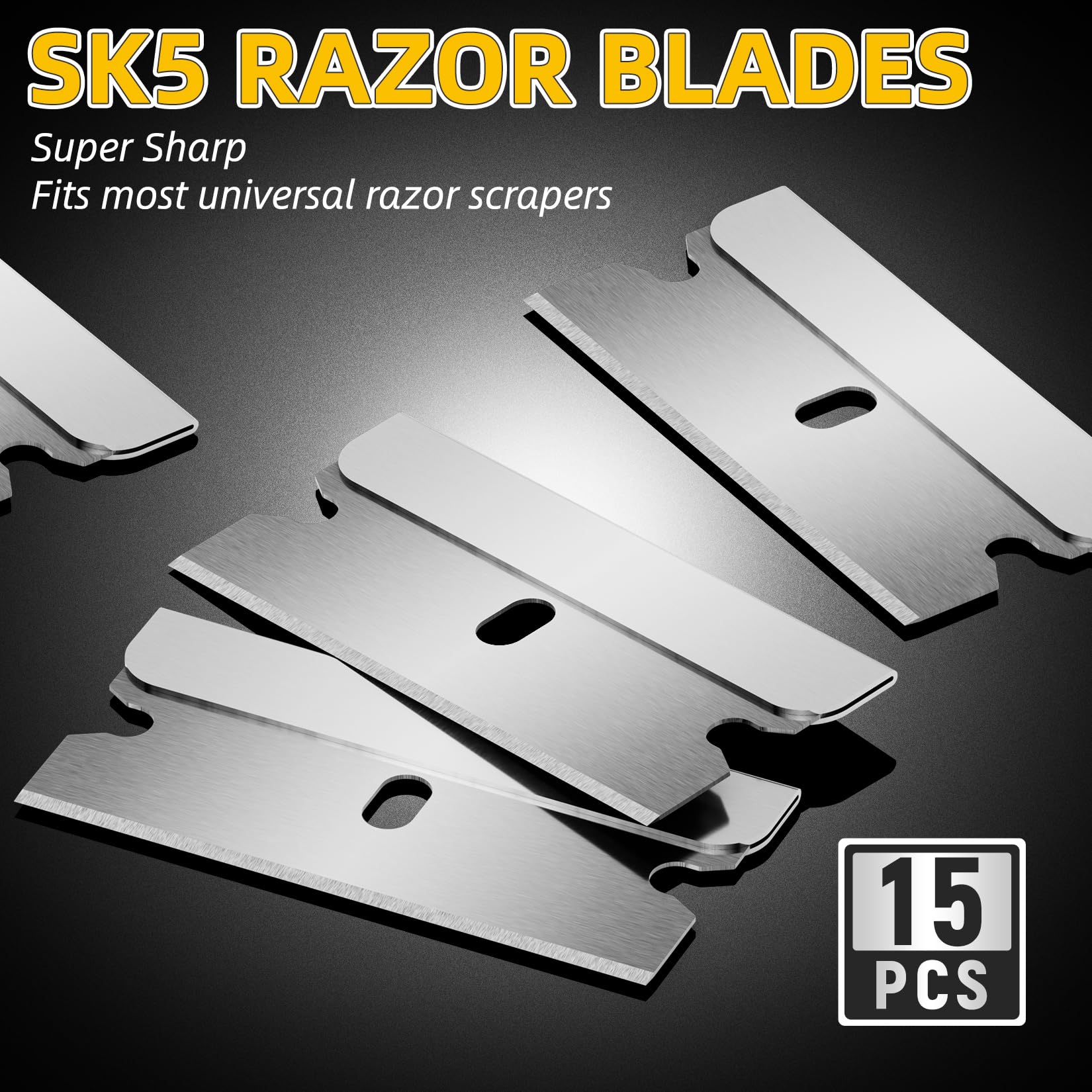 DIYSELF 1 Pack Razor Blade Scraper with 15 Extra Blades, Scraper Tool for Cleaning Window, Paint, Cooktop, Oven, Glass Stove Top Scraper, Razor Scraper with Buit-In Blade Storage