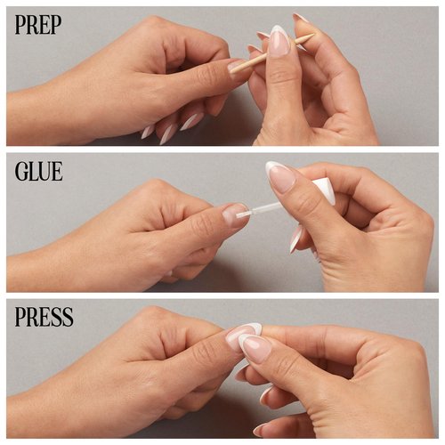 Lilac St - Press on Nails, Sheer Chemise (30 Nails, 15 Sizes) - Short, Round, Glossy, Opaque - Brush-On Nail Glue, Nail File, Cuticle Stick, Prep Pad - Reusable - Cruelty Free, Vegan, Women Founded