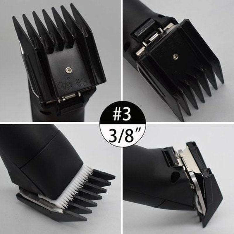 4 Pieces Professional A5-Style Animal Clipper Attachment Guard Guide Cutting Combs Set 76926-900, 1/8", 1/4", 3/8", 1/2", Compatible with Oster Classic 76 A5 Andis AG BG Wahl KM Pet Groomers (Black)