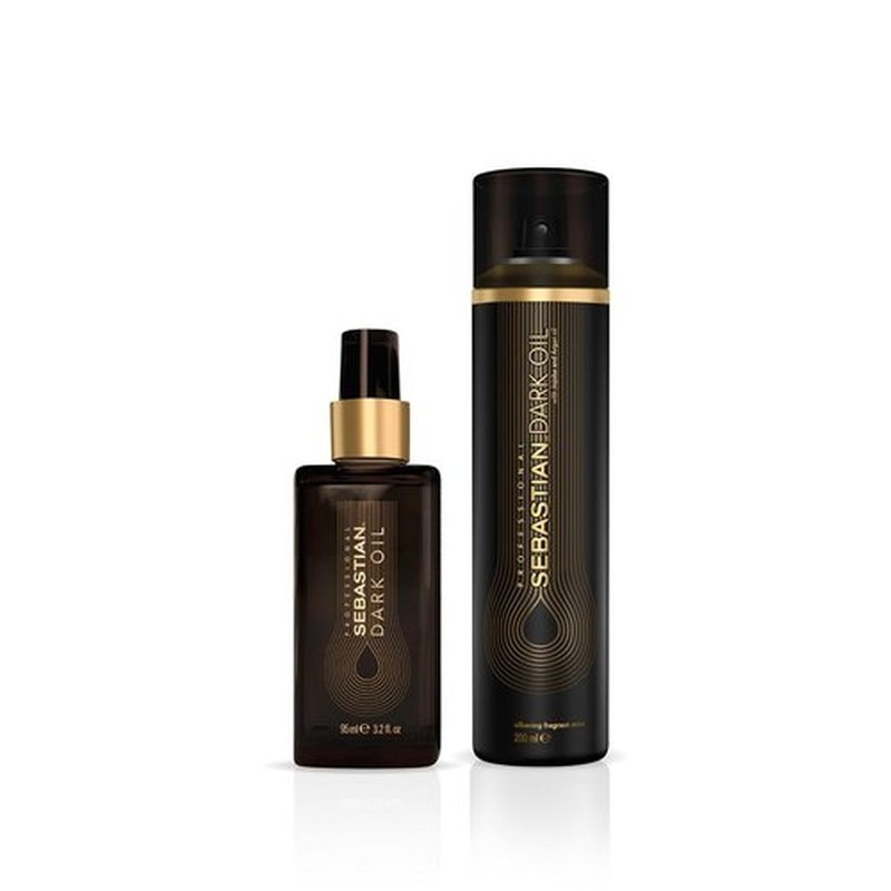 Sebastian Professional Dark Oil Hair Styling Oil & Silkening Mist Set | Nourishing Natural Oils, 3.2 fl oz + 4.5 fl oz