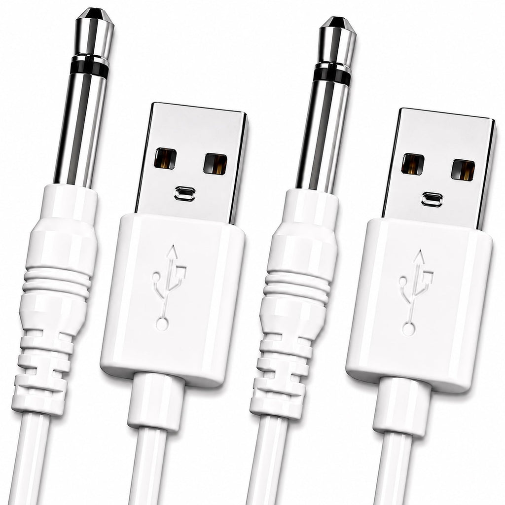 VibeMax (2 Pack) Massager Charger – Fast Charging USB Cable | 2.5mm DC Charger Cord