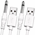 VibeMax (2 Pack) Massager Charger – Fast Charging USB Cable | 2.5mm DC Charger Cord