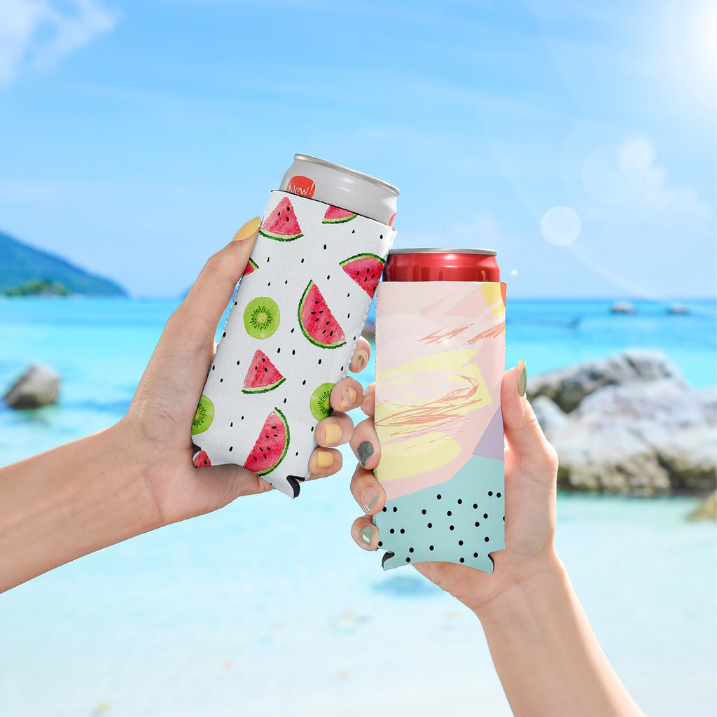 12 Pack Slim Can Cooler Sleeve Insulated Tall Cans 12 Oz Bulk Neoprene Slim Drink Bottle Holder Summer Party Decorations, Blanks for Vinyl Projects Birthday Wedding Favors & Gifts