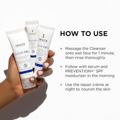 IMAGE Skincare Clear Cell - 3-Step Intro Regimen Set for Clear Pores & Healthy Skin | 3.2 Ounce
