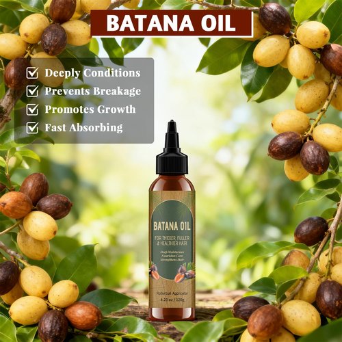 Batana Oil for Hair Growth – Natural & Pure Hair Oil, Prevents Hair Loss, Enhances Thickness, Restores Smoothness with Biotin, for Men & Women, Suitable for Curly & Straight Hair 4.23 oz