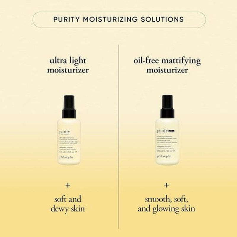 Philosophy Purity Made Simple Pore Face Moisturizer - Ultra-Light Hydration with Vitamins C & E, Green Tea, Meadowfoam Seed Oil & Chia Seed Oil