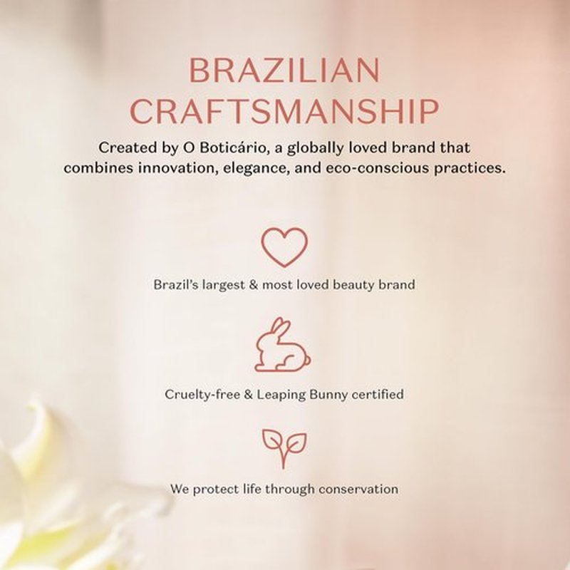 O Boticário Lily Gardenia Satin Body Cream, Intense Hydration and Sophisticated Perfume, 8.8 Ounce (250g)