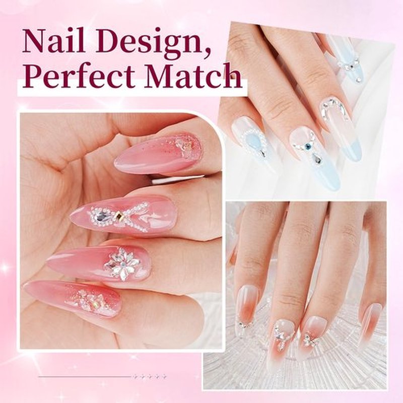 JODSONE Nail Charms Drill Set for Nails,24 Drills, Available in 12 Different Designs with Tweezers,Nail Gems Nail Pearls Charms sets for Nails Supplies, Charms for Nails Design Nail Art Kit