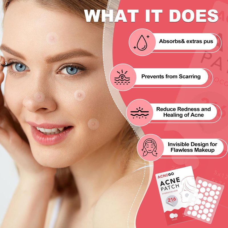 216 Counts Pimple Patches for Face, Hydrocolloid Acne Patches Zit Patches for Face Acne Spot Treatment Patch Cystic Acne Treatment Stickers Blemish Hydrocolloid Cover for all Skin Type