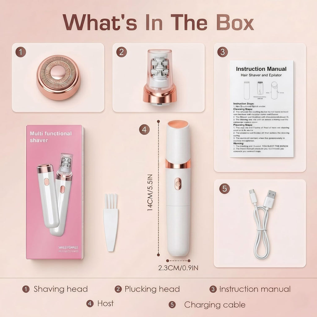 Epil Pro 3.0 Women Face Epilator,2-in-1 Facial Hair Remover and Shaver for Women — Rechargeable Cordless Electric Facial Epilator with LED — for Face, Upper Lip, and Chin,Suitable for Facial