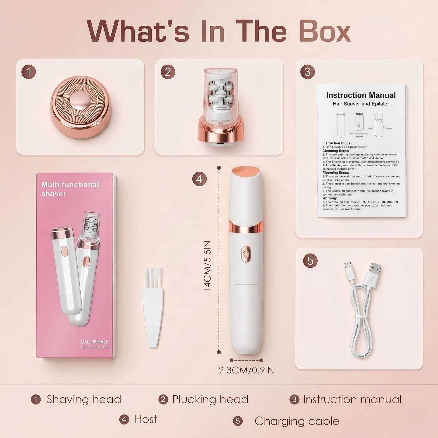 Epil Pro 3.0 Women Face Epilator,2-in-1 Facial Hair Remover and Shaver for Women — Rechargeable Cordless Electric Facial Epilator with LED — for Face, Upper Lip, and Chin,Suitable for Facial