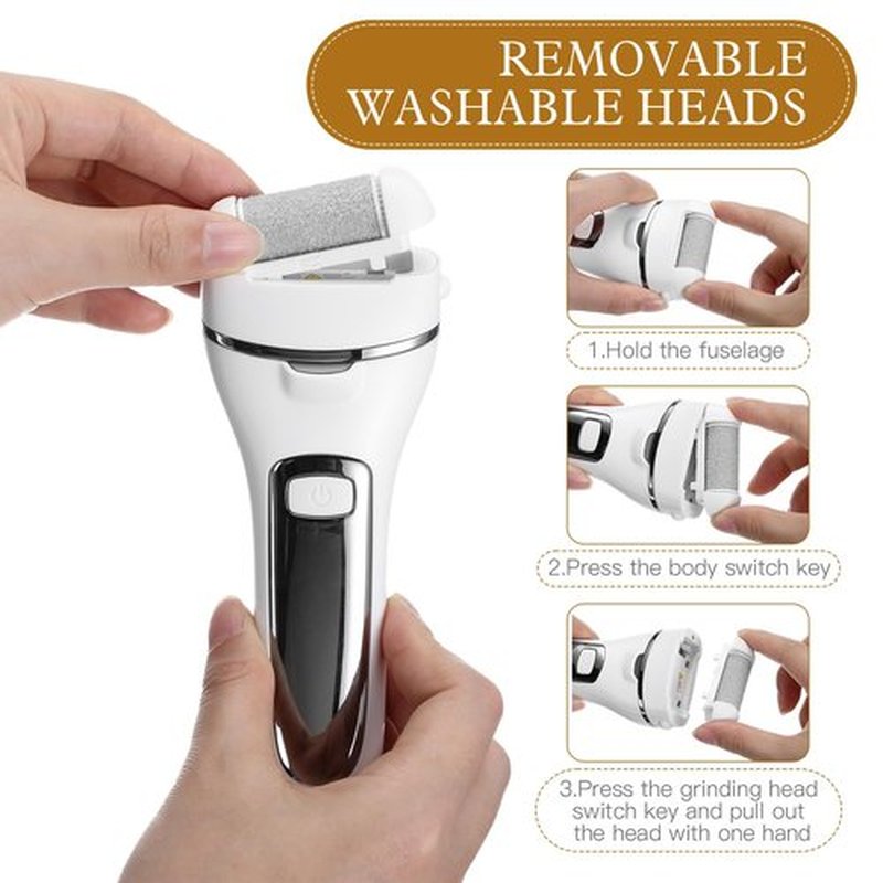 9 Pcs Different Replacement Roller Head for Electric Callus Remover Feet Pedicure Kit Care Foot Roller Refills Extra Coarse Regular Coarse Pedicure Tools for Dead Skin(White)