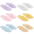 Maeline Bulk 6 Pair Disposable Home Slippers for Family Spa Guests Hotels Office - Mixed Slippers Home Party, Housewarming, Soft Fleece, Closed Toe, Multi, 9-13 Women/7-11 Men