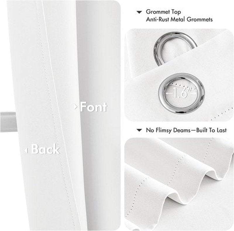 MIULEE Room Darkening Curtains - Thermal Insulated Grommet Top Drapes for Light Blocking | 40 x 45 Inches, 2 Panels