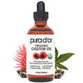 PURA D'OR 4 Oz Organic Castor Oil – Pure Cold-Pressed, Hexane-Free, USDA Certified – Lashes, Brows, Hair, Scalp, Skin – Botanical Moisturizer Supporting Softness, Strength, Hydration, Shine & Radiance