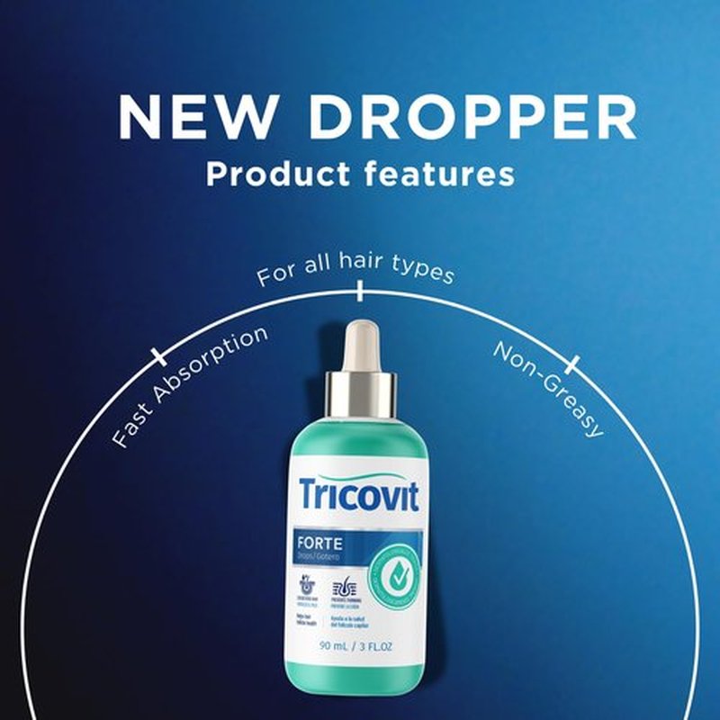 Tricovit Forte Drops - Follicle Stimulating Hair Serum - Hair Growth Serum with Saw Palmetto, Pumpkin Seed & Capsaicin - Dry Scalp Treatment to Regulate Sebum & Prevent Thinning (3 Fl oz)