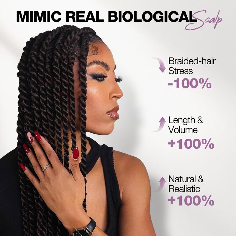 WIGER Real 360 Full Lace Twisted Wigs Single-layer HD Lace Braided Wigs for Black Women Knotless Senegal Twist Wigs Long Full Lace Wigs with 22 Handmade Twists Synthetic Lace Front Hair Wig