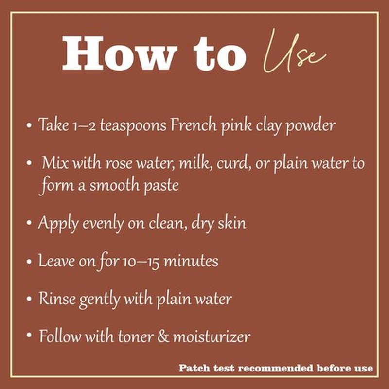 minature French Pink Clay powder| 227g(8 oz) (½ pound) | Montmorillonite Pink-Clay | French Rose Clay | Face mask | natural powder