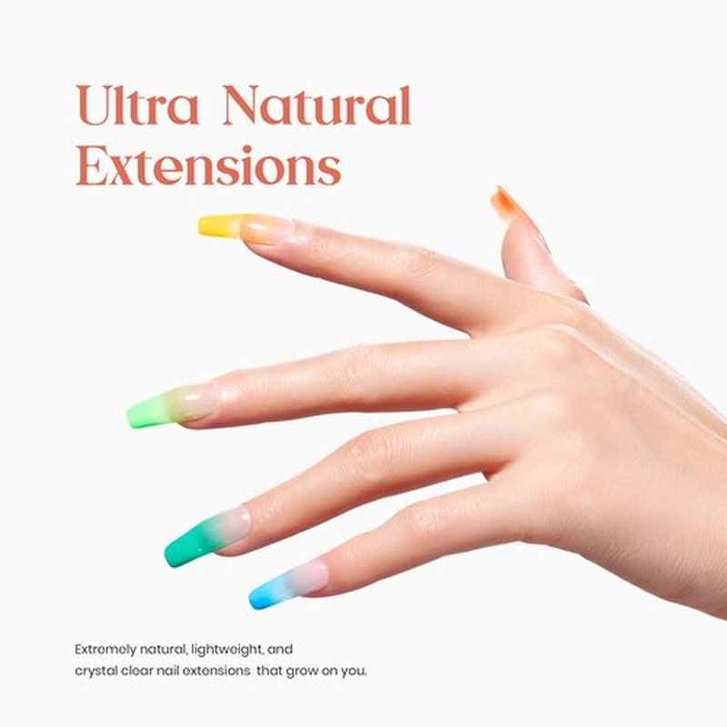 Beetles Nail Extension Gel, 60g Clear Builder Nail Gel Nail Art Design Nail Enhancement Gel for Beginner & Professional Easy DIY Fall Nails at Home Salon Manicure for Women, UV & LED Lamp Needed