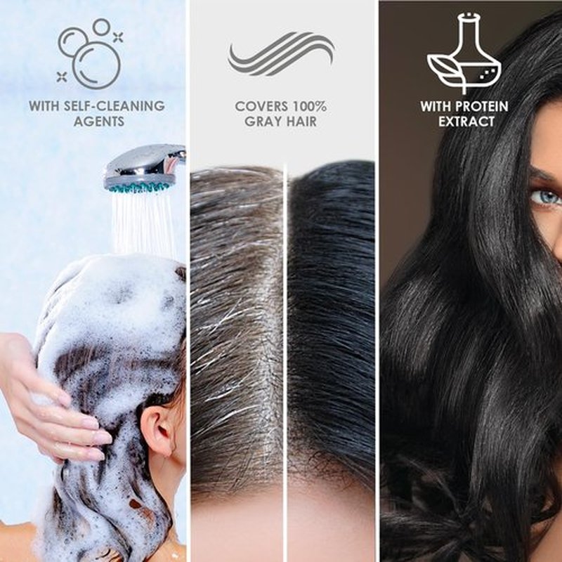 Professional Hair Coloring Kit - Permanent Hair Dye with Color Reviving Shampoo & Conditioner | 100% Gray Coverage | Brown Tone 4.0