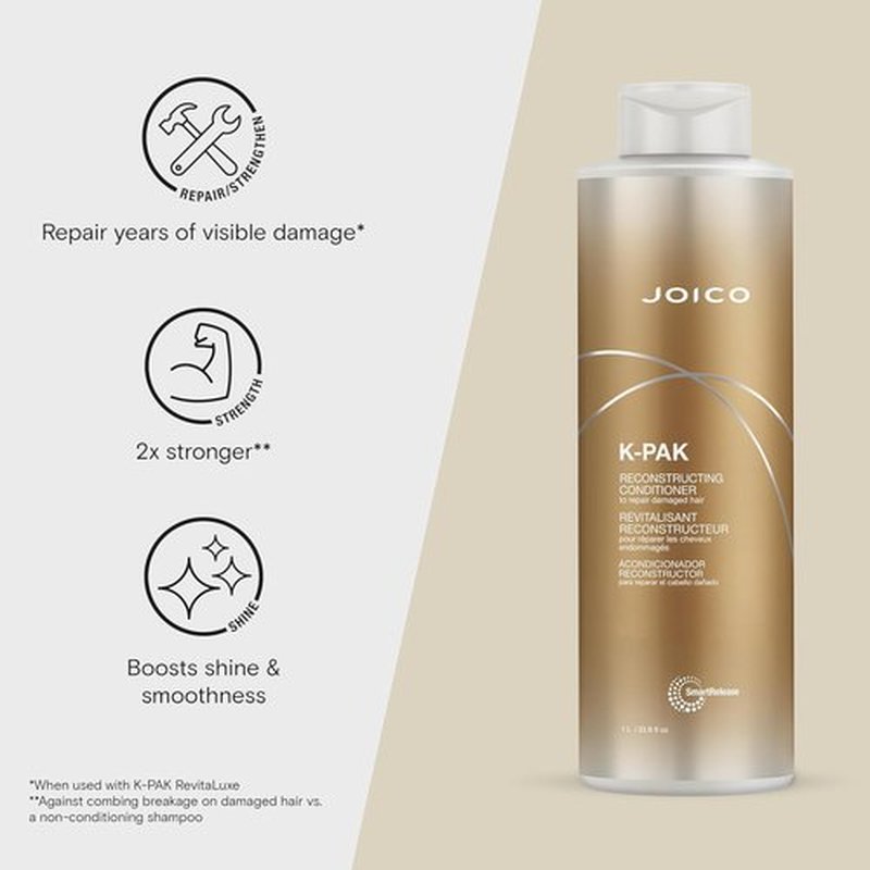 Joico K-PAK Daily Reconstructing Conditioner - Restore Shine & Smooth Damaged Hair | Keratin & Guajava Extract