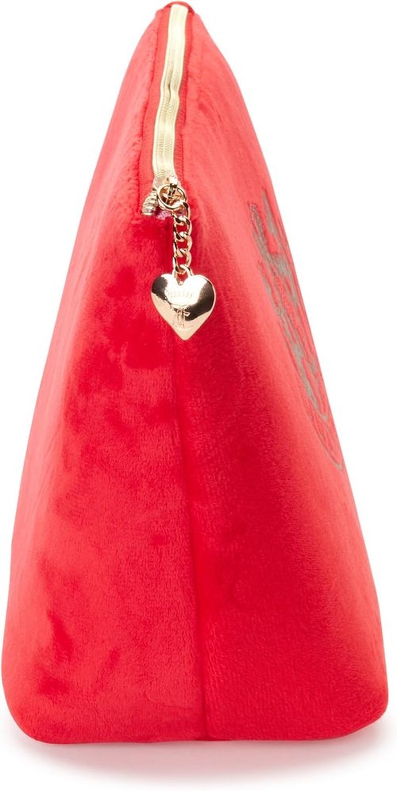 Juicy Couture Red Makeup Bag - Stylish Cosmetics Organizer with Zip Top & Rhinestone Detail