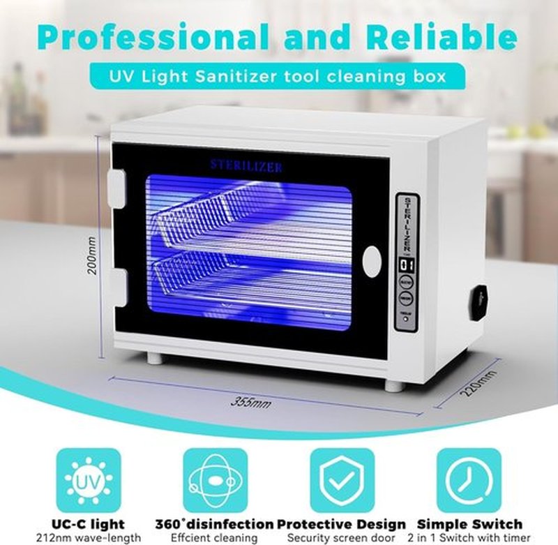 Rkazes Nail Tool Cabinet, 12L Large Capacity Sanitizer Cleaning Supplies, Multi-Functional Nail Cleaner Box Manicure Tool Cleaning Cabinet Equipment Sanitizing for Beauty, Nail Salon Tool, Toy, Towel
