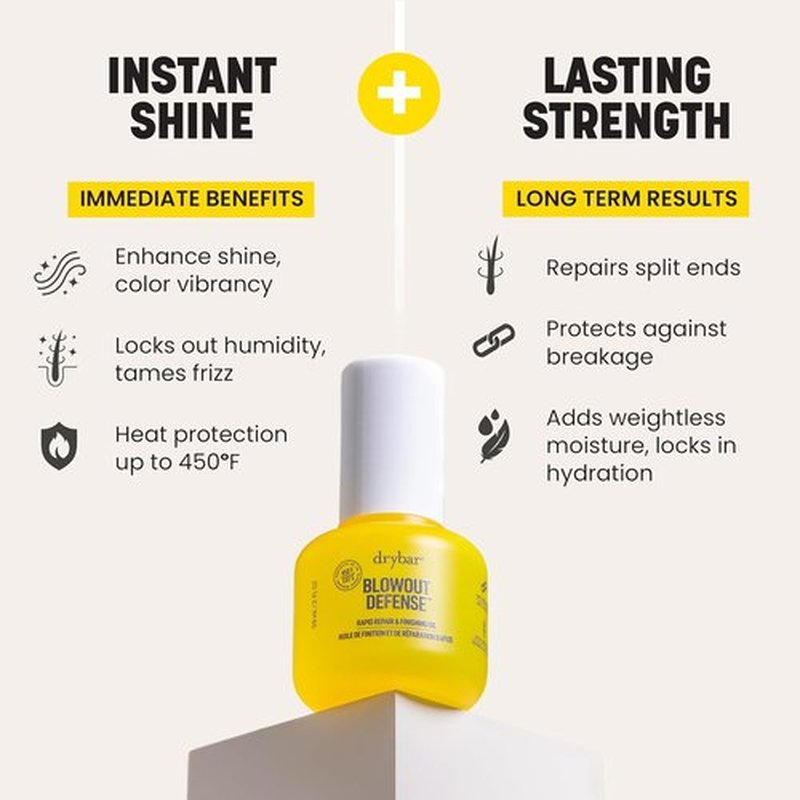 Drybar Blowout Defense Rapid Repair Oil - Weightless Heat Protectant for Shiny, Healthy Hair